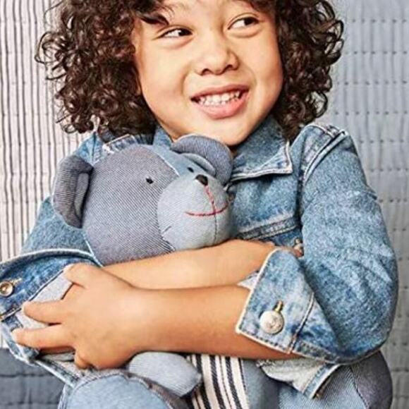 Levi's x Target Limited Edition Patchwork Plush Teddy Bear Denim Blue & White - Picture 10 of 10